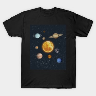 Solar system planets Space, Sun, Mercury, Venus, Earth, Mars, Jupiter, Saturn, Uranus, Neptune T-Shirt